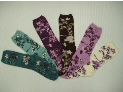 Floral Suede sock