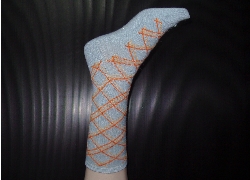 Argyle Angora sock