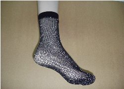 Lurex fishnet trouser sock
