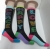 Hit color stitching pattern character knee high sock