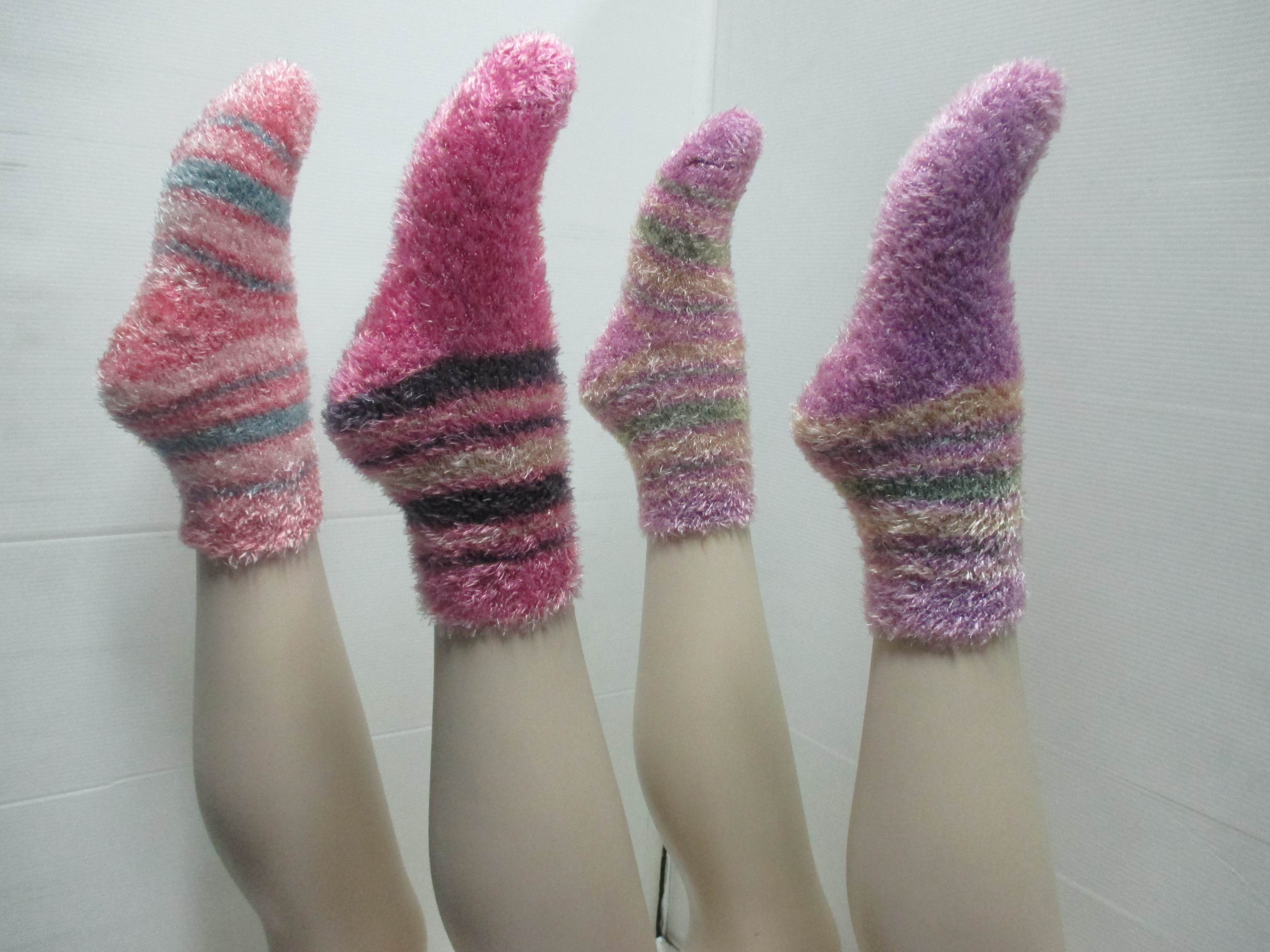 warm colorful fuzzy ankle socks