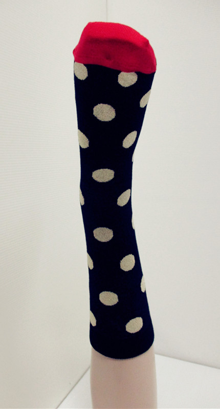 Polka dotted add lurex crew socks