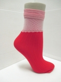 Double cuff sheer ankle socks