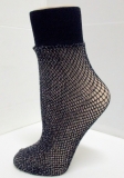 lurex fishnet sheer ankle socks