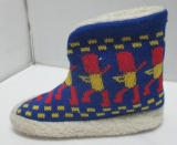 Snow shoes, ankle socks knit folk style indoor footwear