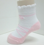 cute lining design baby pink cotton socks