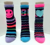 fuzzy happy zany 3pk sock