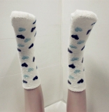 Cute heart suede sleep warm socks