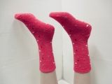 Cute dots suede sleep warm socks