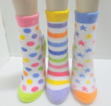 colorful peach warm fuzzy socks