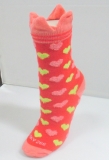 custom happy pretty girls socks in crown designed cuff