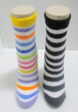 colorful striped custom warm fuzzy ankle socks