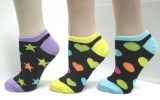 classlc black zany patterns liner sock