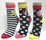 staiped cartoon dog stamp socks