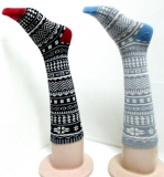 fashion knee high cozy patterned winter socks