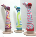 Colorful flow pattern anklet sock