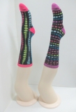 rainbow color dot knee high socks