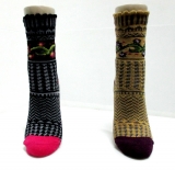 cozy cheap colorful knitting pattern ankle socks