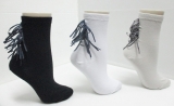 fashion teen girl ankle socks with decorative ribbon