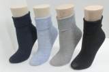 double cuff solid colored uniform ankle socks