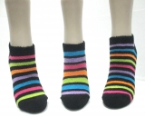 soft cozy colorful striped shoe liner socks