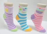 colorful striped custom wholesale sock in reversible cuff