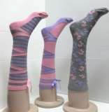 Elegant design ribbon style knee high sock