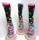 Colorful balloons knitting knee high sock