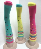Colourful polka dotted  knee high sock