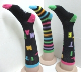 Plain alphabet bar  knee high sock
