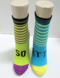 logo colorful stripe ankle socks