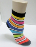 cheap colorful stripe ankle socks