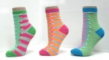 coustom women colorful striped ankle socks