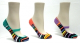 colorful striped fashion teen girls no show socks