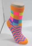 colorful striped custom wholesale sock in reversible cuff