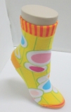 striped cuff custom happy cotton sock