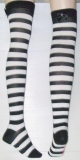 striped knee high socks with ribbon