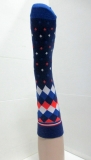 Diamond multi colored custom dress socks
