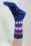 Diamond multi colored custom dress socks